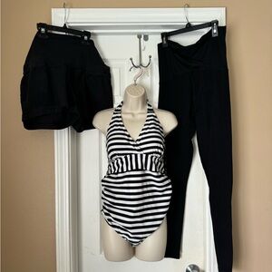 Maternity bundle swimsuit leggings shorts size small